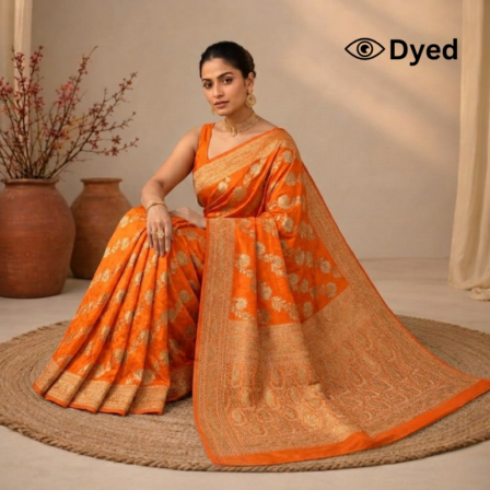 Lehariya Jaal Jaquard Gerogette Saree