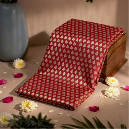Red Pure Banarasi Silk 1