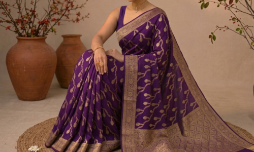 Dyeable Lehariya Jaal Jaquard Crepe Saree with Heavy Pallu