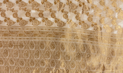 Lehariya Jaal Jaquard Gerogette Saree
