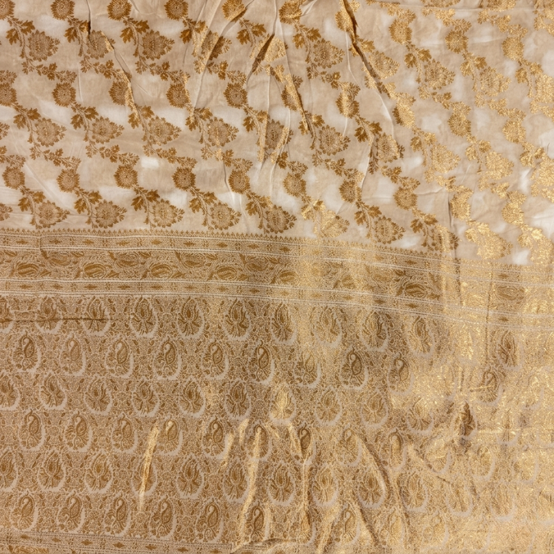 Lehariya Jaal Jaquard Gerogette Saree