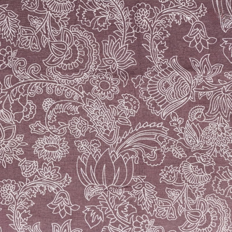 Floral Print on Peach Pink Chanderi Silk Fabric 2