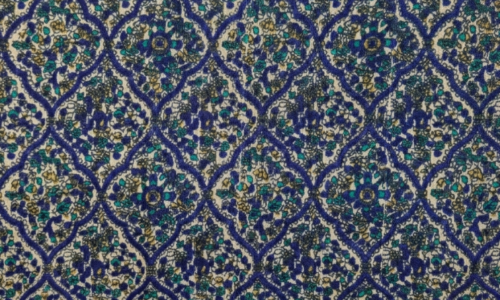 Blue Jaal Print on Chanderi Silk Fabric 2