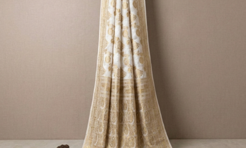 Lehariya Jaal Jaquard Gerogette Saree