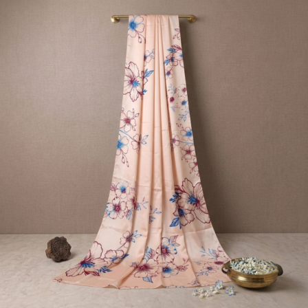Satin Multi Floral Saree