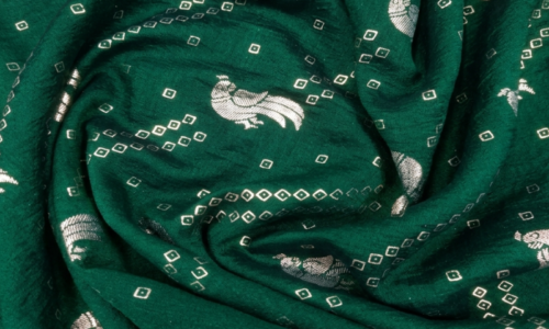 GREEN PEACOCK FOIL WORK