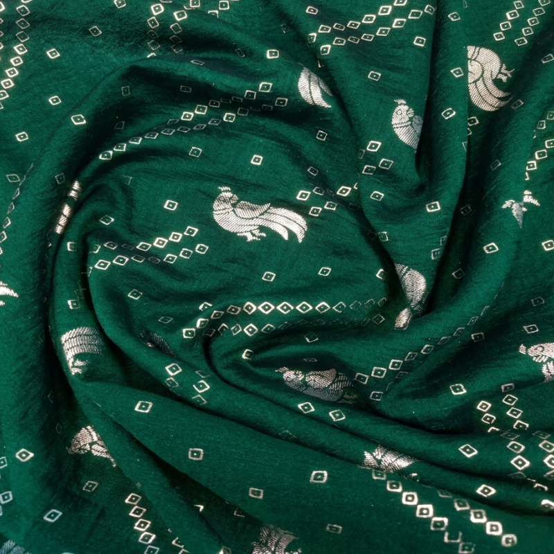 GREEN PEACOCK FOIL WORK