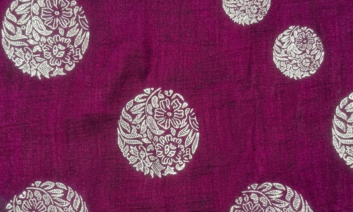 Pink rani round foil work 2