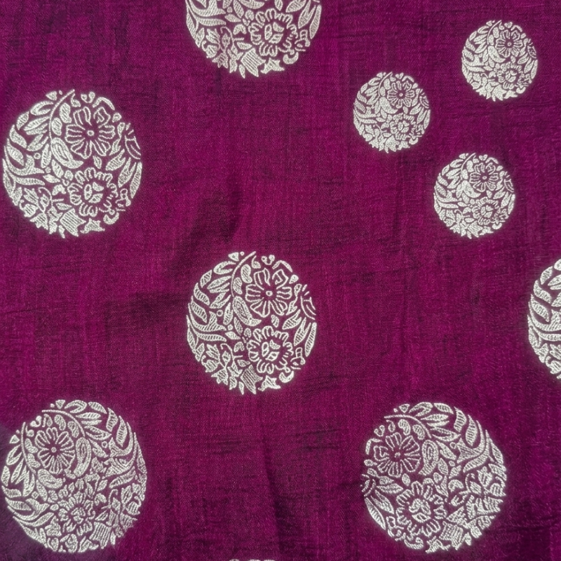 Pink rani round foil work 2