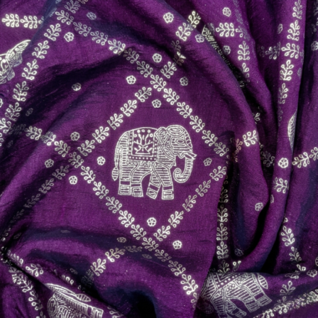 Purple elephant foil work