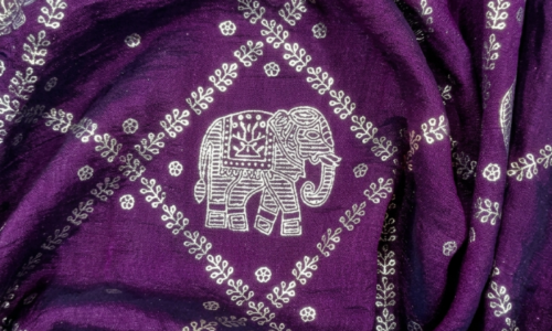 Purple elephant foil work